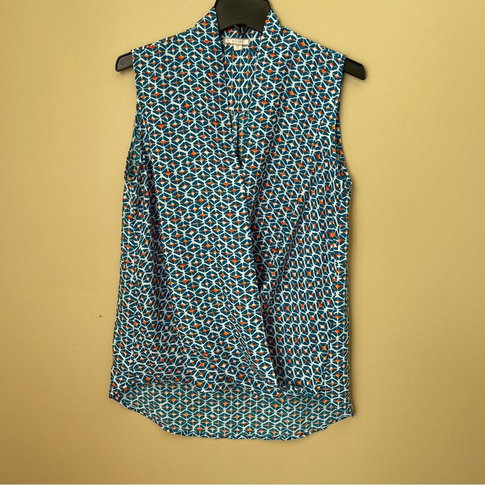 Pleione Surplice Wrap Sleeveless Top Blouse Size Medium